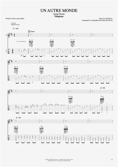 un autre monde téléphone chords